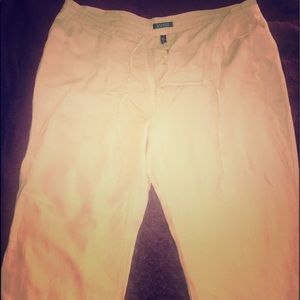 Ralph Lauren Beige  Linen Drawstring Pants